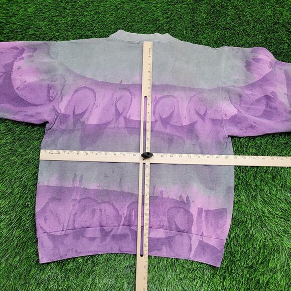 Vintage MOD Tie-Dye Sweatshirt Women Large 21x24 Purple Gray - Picture 7 of 11